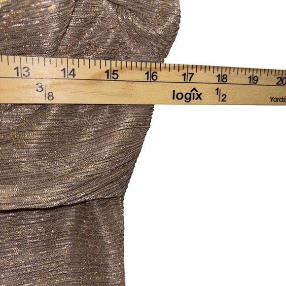 Anthropologie Twist-Front Shine Top Metallic Long Sleeve Size M - Picture 6 of 8